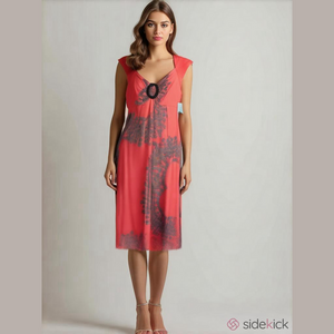 DONNA Morgan Ladies Dress Orange Print, Size 14 . NWT